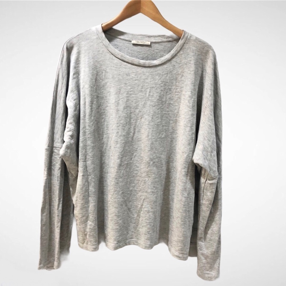Zara Bell Sleeve Sweatshirt Pullover Gray Size Medium Loungewear